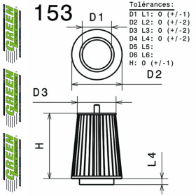Filtre à air sport GREEN FILTER pour AUDI ALLROAD II (4FH)