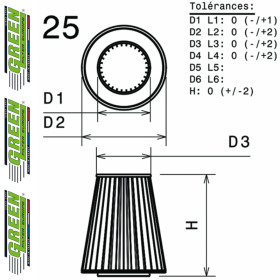 Filtre à air sport GREEN FILTER pour BMW SERIE 1 (E81/E82/E87/E88)