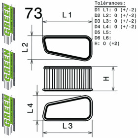 Filtre à air sport GREEN FILTER pour BMW SERIE 3 (E90/E91/E92/E93)