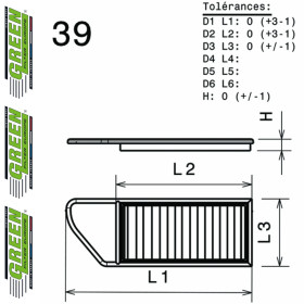 Filtre à air sport GREEN FILTER pour CITROEN C3 PICASSO (A51)