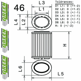 Filtre à air sport GREEN FILTER pour DODGE VIPER SRT-10