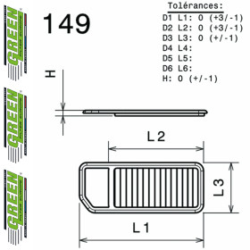 Filtre à air sport GREEN FILTER pour FIAT 500/NUOVA 500 (150)