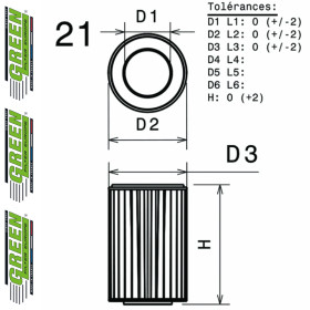 Filtre à air sport GREEN FILTER pour FIAT BRAVO I (198)