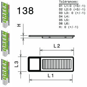 Filtre à air sport GREEN FILTER pour FIAT PANDA II (169A)