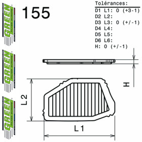 Filtre à air sport GREEN FILTER pour HONDA ACCORD COUPE (CE2)