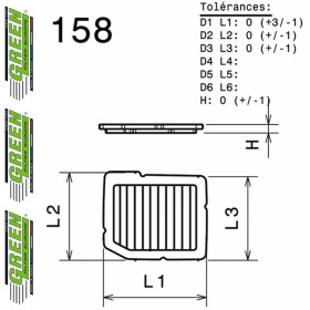 Filtre à air sport GREEN FILTER pour HONDA CIVIC III DOOR (ED737)