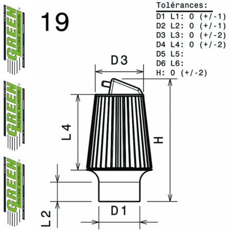 Filtre à air sport GREEN FILTER pour HONDA S2000