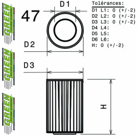 Filtre à air sport GREEN FILTER pour ISUZU MIDI/MIDI VAN