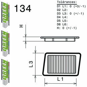 Filtre à air sport GREEN FILTER pour JEEP WRANGLER II (TJ)