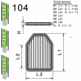 Filtre à air sport GREEN FILTER pour JEEP WRANGLER III (JK)