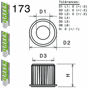 Filtre à air sport GREEN FILTER pour MAZDA 5 (CW)