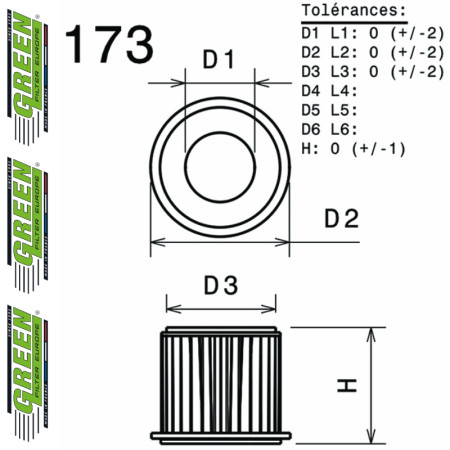Filtre à air sport GREEN FILTER pour MAZDA 5 (CW)