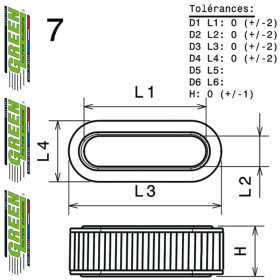 Filtre à air sport GREEN FILTER pour MAZDA 323 (BD/BF)