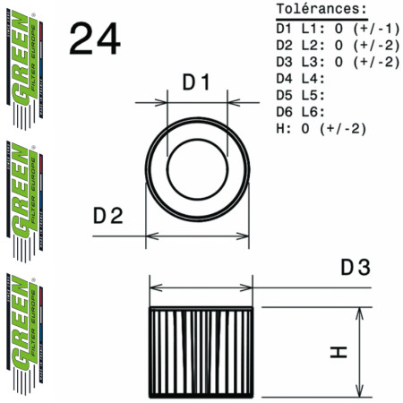 Filtre à air sport GREEN FILTER pour MAZDA BT-50II