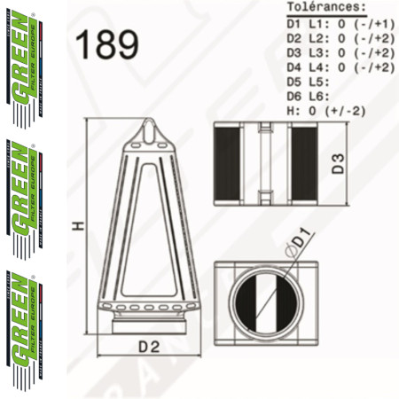 Filtre à air sport GREEN FILTER pour MERCEDES C CLASSE (W205/A205/C205/S205)