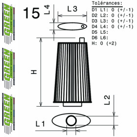 Filtre à air sport GREEN FILTER pour ROVER MG ZT-T