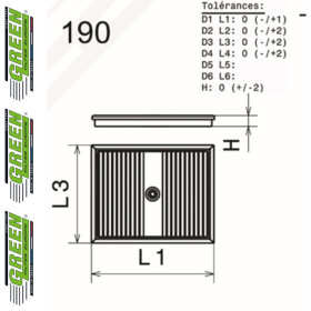 Filtre à air sport GREEN FILTER pour SKODA RAPID (NH3/NH1)