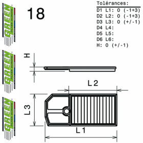 Filtre à air sport GREEN FILTER pour VOLKSWAGEN GOLF VI (5K1-5/AJ5/5M1/517/521)