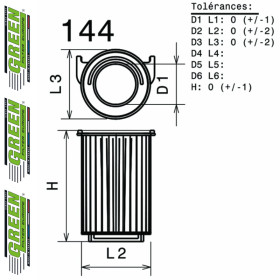 Filtre à air sport GREEN FILTER pour VOLKSWAGEN JETTA II