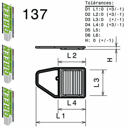 Filtre à air sport GREEN FILTER pour VOLKSWAGEN UP (121)