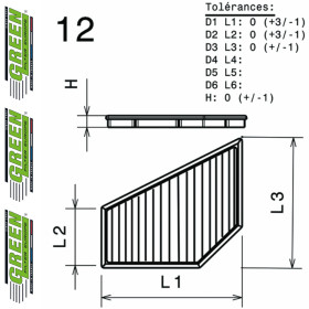 Filtre à air sport GREEN FILTER pour VOLVO V50 II