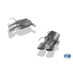 Silencieux arrière duplex sport 100% inox FOX EXHAUST SYSTEMS 2x106x71mm type 38 pour Alfa Romeo Brera 939