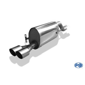 Silencieux arrière sport 100% inox FOX EXHAUST SYSTEMS 2x80mm type 14 pour Alfa Romeo Mito 955