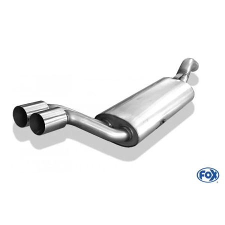 Silencieux arrière sport 100% inox FOX EXHAUST SYSTEMS 2x76mm type 10 pour Audi 80/90 type 81