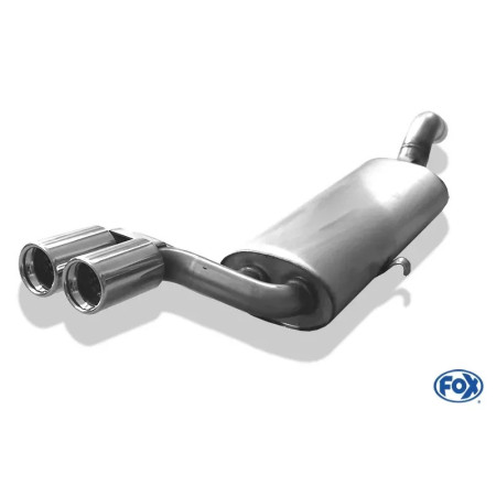 Silencieux arrière sport 100% inox FOX EXHAUST SYSTEMS 2x76mm type 13 pour Audi 80/90 type 81