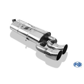 Silencieux arrière sport 100% inox FOX EXHAUST SYSTEMS 2x76mm type 18 pour Audi 80/90 type 81 de série