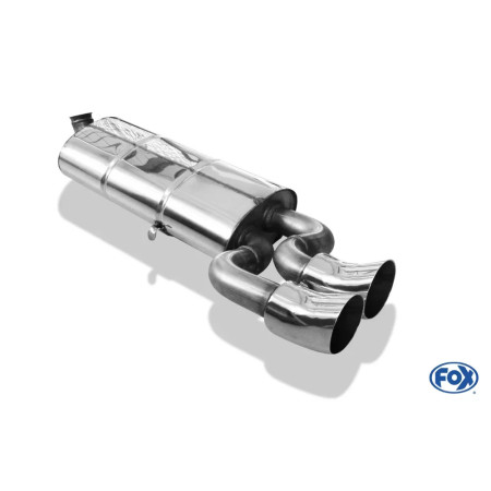 Silencieux arrière sport 100% inox FOX EXHAUST SYSTEMS 2x76mm type 18 pour Audi 80/90 type 81 de série