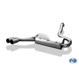 Silencieux arrière sport 100% inox FOX EXHAUST SYSTEMS 2x76mm type 10 pour Audi 80/90 Quattro type 85 Facelift