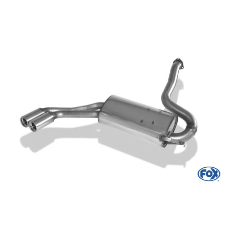 Silencieux arrière sport 100% inox FOX EXHAUST SYSTEMS 2x76mm type 13 pour Audi 80/90 Quattro type 85 Facelift