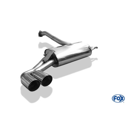 Silencieux arrière sport 100% inox FOX EXHAUST SYSTEMS 2x76mm type 14 pour Audi 80/90 Quattro type 85 Facelift