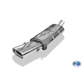 Silencieux arrière sport 100% inox FOX EXHAUST SYSTEMS 1x135x80mm type 53 pour Audi 80/90 type 89/B3