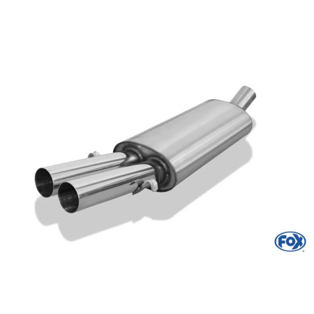 Silencieux arrière sport 100% inox FOX EXHAUST SYSTEMS 2x63mm type 10 pour Audi 80/90 type 89/B3