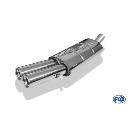 Silencieux arrière sport 100% inox FOX EXHAUST SYSTEMS 2x76mm type 13 pour Audi 80/90 type 89/B3
