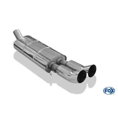 Silencieux arrière sport 100% inox FOX EXHAUST SYSTEMS 2x76mm type 18 pour Audi 80/90 type 89/B3