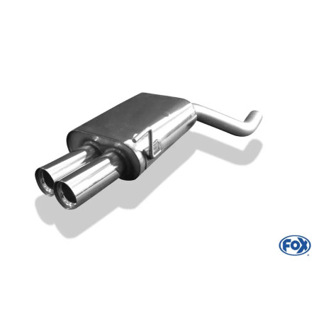 Silencieux arrière sport 100% inox FOX EXHAUST SYSTEMS 2x76mm type 11 pour AUDI 80 QUATTRO TYPE B4