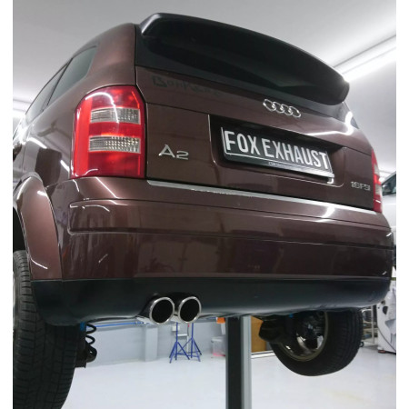 Catback silencieux sport inox 2x80mm type 16 pour AUDI A2 1.4L TDI