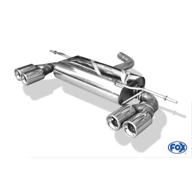 Silencieux arrière duplex sport 100% inox FOX EXHAUST SYSTEMS 2x76mm type 13 pour AUDI A3 TYPE 8P (3 portes)