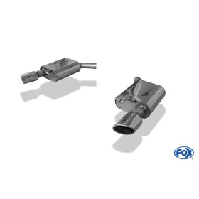 Silencieux arrière duplex sport 100% inox FOX EXHAUST SYSTEMS 115x85mm type 38 pour AUDI A7 TYPE 4G