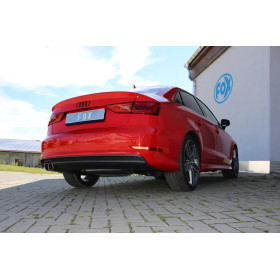 Silencieux arrière sport 100% inox FOX EXHAUST SYSTEMS 2x80mm type 16 pour AUDI A3 TYPE 8V (S-Line)