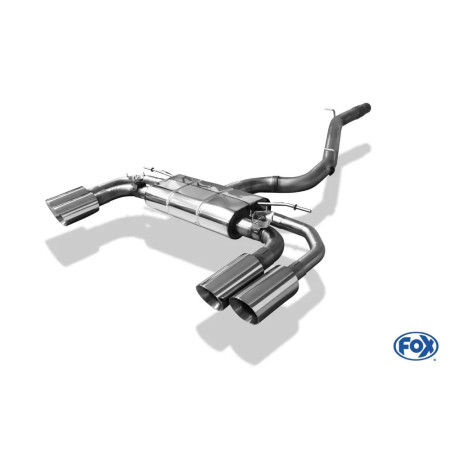 Silencieux arrière duplex sport + tube liaison FAP 100% inox FOX EXHAUST SYSTEMS 2x114mm type 25 pour AUDI S3 TYPE GY