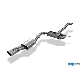 Pack silencieux arrière sport 100% inox FOX EXHAUST SYSTEMS 2x80mm type 10 + silencieux avant +downpipe pour AUDI A4 TYPE B5