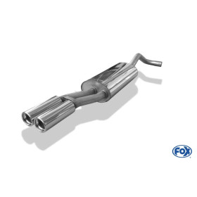Silencieux arrière sport 100% inox FOX EXHAUST SYSTEMS 2x76mm type 13 pour AUDI A4 TYPE B5