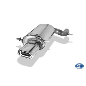 Silencieux arrière sport 100% inox FOX EXHAUST SYSTEMS 1x135x80mm type 53 pour AUDI S4 QUATTRO TYPE B5