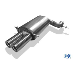Silencieux arrière sport 100% inox FOX EXHAUST SYSTEMS 2x76mm type 13 pour AUDI S4 QUATTRO TYPE B5