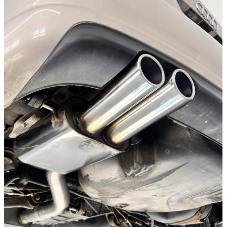 Silencieux arrière sport 100% inox (Ø76mm) FOX EXHAUST SYSTEMS 2x88x74mm type 32 pour AUDI A4 QUATTRO TYPE B5
