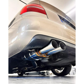 Silencieux arrière sport 100% inox (Ø76mm) FOX EXHAUST SYSTEMS 2x88x74mm type 32 pour AUDI S4 QUATTRO TYPE B5